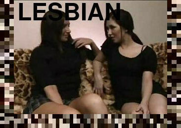 Lusty lesbian ladies have sex in bedroom