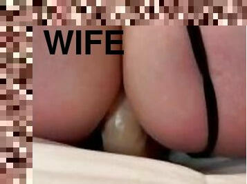 Wife rides anal dilldo