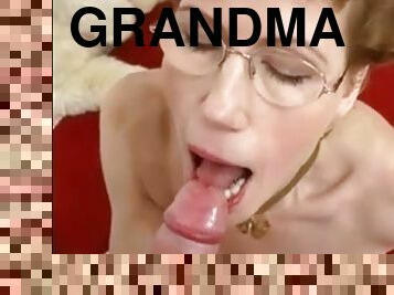 Hot grandma sucking dick and masturbating