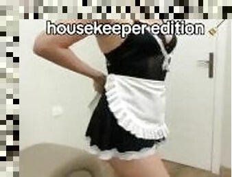 Sexy maid has a secret little thing to go with her outfit