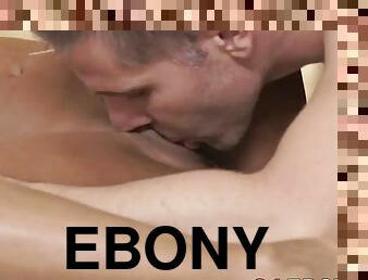 Alluring ebony babe luna has interracial fuck fest with toby