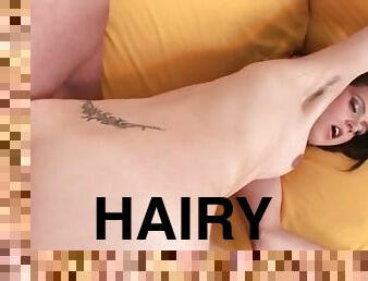 Hairy armpits girl has arousing hardcore sex
