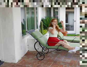 Redhead wife Cleo Clementine loves to be fucked by the neighbor