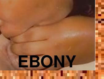 Ebony bbw sucking Asian bf dick outside part 2