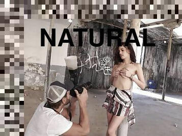 Photo shoot ends with a teen slut sucking the photographer's cock