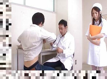Naughty Japanese nurse gets fucked three time in one day