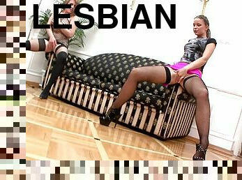 Lesbians dressed for sex are pussy eating aficionados
