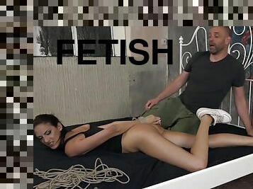 BDSM fetish video with Miky Love being nicely spanked by her BF