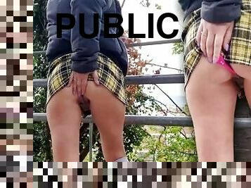 Public squirting Lovense control orgasm