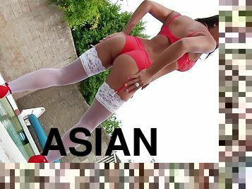 Adorable Asian chick Adrianna Luna moans while getting fucked