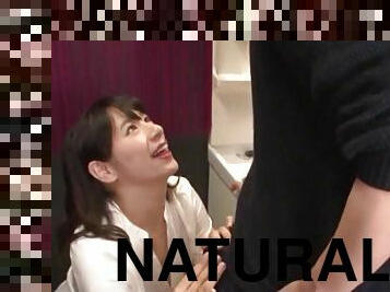Haruna Hana with natural boobs giving a nice titjob in HD
