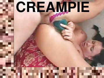 Great fucking and anal creampie for her