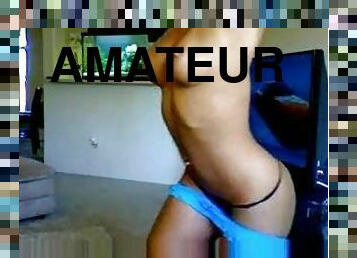 Amateur on webcam dancing