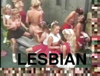 Cheerleader lesbian orgy in locker room