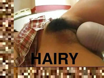 Cute outfit on hairy teen toyed