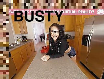 Raven busty tranny masturbating for you on the kitchen table