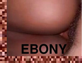 Ebony bbw rides dick from the back