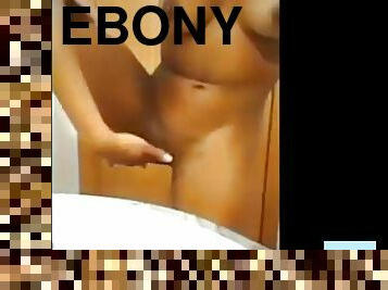 Nice ebony teen body bates and plays with ass
