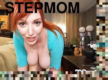 Redhead bosomy stepmom shagged after giving POINT-OF-VIEW blowjobs