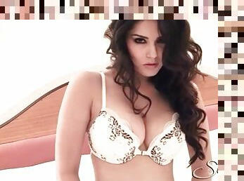 High class bra and panty set on Sunny Leone