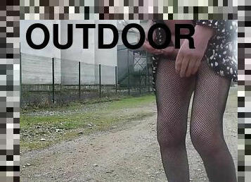 Sounds transgenre outdoors in lingerie sissy 4