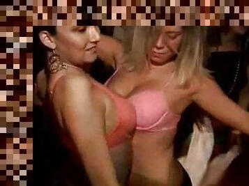 Party girls show off their titties