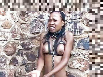 Chained Ebony Slut Loves A Good Outdoor BDSM Party!