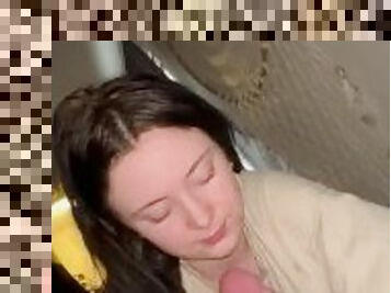 Another amazing cum swallow in her little Jewish mouth