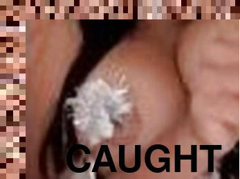 Sexy thick Latina girl caught masturbating in POV