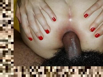 Painful but romantic anal with my little slut