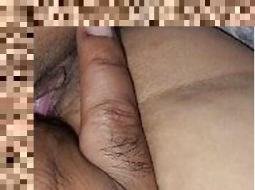 I play with her creamy latina pussy!!!!