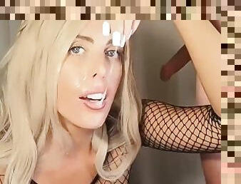 Sexy Blonde Big Boob MILF Plays with Cum Post Facial
