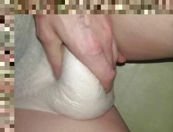 Playing with my wet diaper