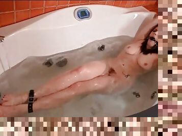 He keeps his bound slave in the bathtub