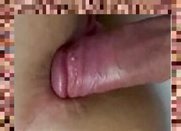 First time anal! Husband fits big cock in tight ass.. Closeup