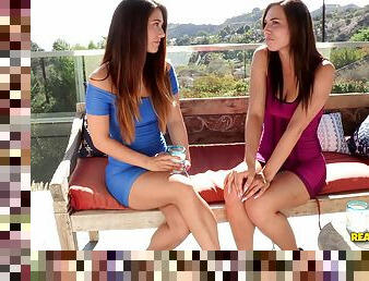 Astonishing pussy-licking scene with brunette lesbian Aidra Fox