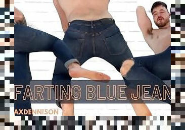 Fighting in blue jeans in different positions