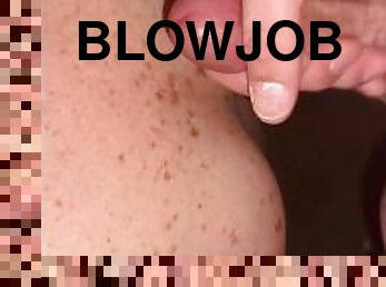 Topless blowjob