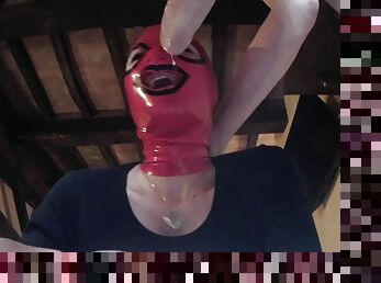 Homemade video of a masked girl pleasuring a fat cum gun. HD