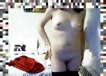 Brunette Amateur Doing a Sexy Striptease in Hot Webcam Show
