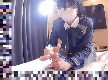 Lycoris Recoil Anime cosplayer handjob, Takina inoue get Fucked creampie, asian crossdresser cosplay