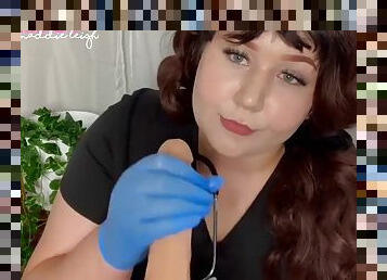 Nurse Gives Annoyed Gloved Handjob