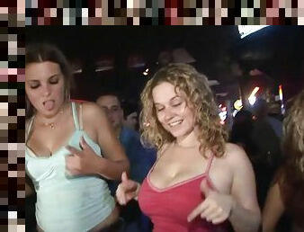 Marvelous Ladies With Natural Tits In Bra Enjoying Party