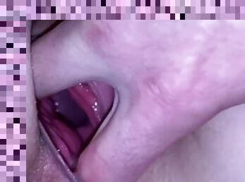 Woman got banged quickly on New Year's Eve. - horny closeup