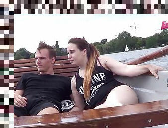 german amateur girlfriend public in boat