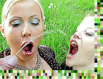 Pissing In The Mouths Of Two Blondes After BJ.