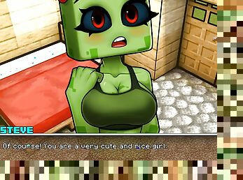 HornyCraft Minecraft Parody Hentai game PornPlay Ep.21 creeper girl gave us a public titjob on the beach