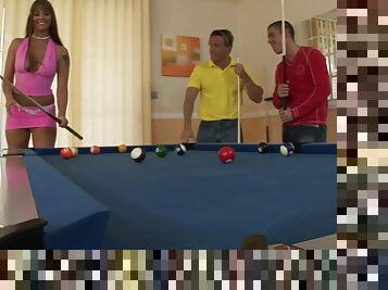 Pool game leads fine MILF to insane DP sex