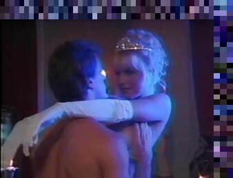 Vintage blonde with a tiara is ready for the hard doggy style drilling
