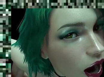 Hot Girl with Green Hair is getting Fucked from Behind  3D Porn